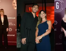 Patricia Bullrich, Leandro Paredes acompaado de su mujer y Wanda Nara