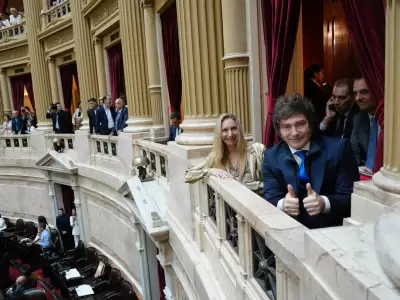 Milei y su hermana en la jura de Diputados