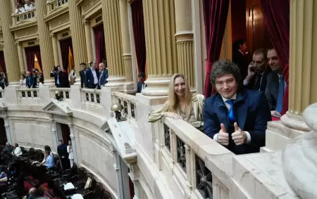Milei y su hermana en la jura de Diputados