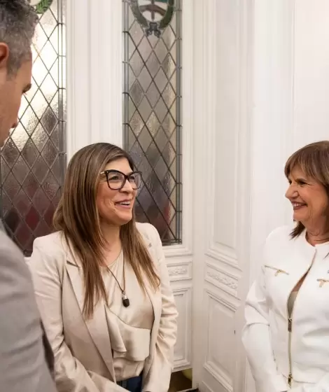 La diputada Vernica Razzini junto a Menem y Bullrich