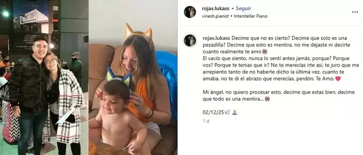 El posteo del hermano de Oriana Rojas, la joven asesinada en Espaa por su esposo