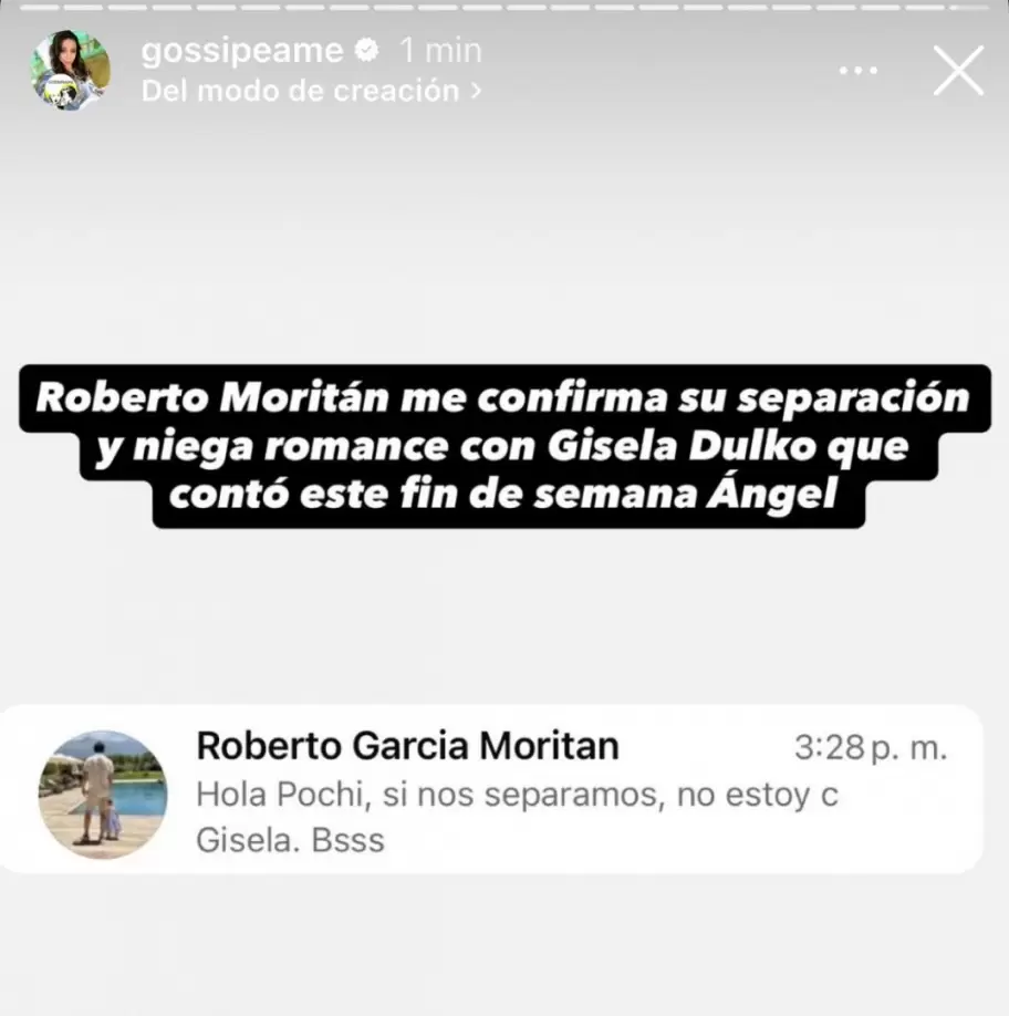 García Moritán confirmó su separación y desmintió un romance con Gisela Dulko