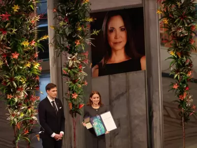 Ana Corina Sosa Machado recibi el Premio Nobel de la Paz en nombre de Mara Corina Machado y ley un discurso de ella.