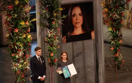 Ana Corina Sosa Machado recibi el Premio Nobel de la Paz en nombre de Mara Corina Machado y ley un discurso de ella.