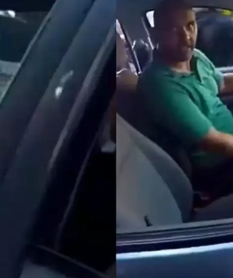 Un motociclista se pele� con un conductor que jugaba con el celular mientras manejaba