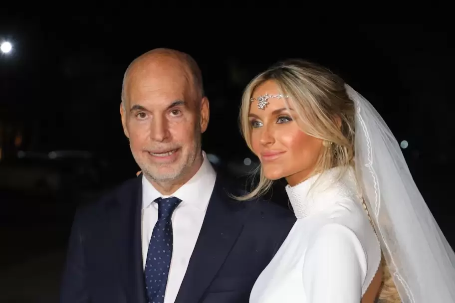 Horacio Rodriguez Larreta y Milagros Maylin el d�a de su boda.