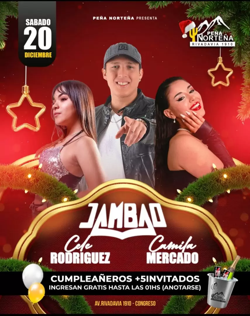La juje�a Cele Rodr�guez en un show junto a Jambao.