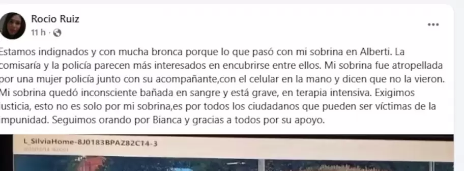Bianca tiene apenas dos años y sobrevivió a un golpe brutal