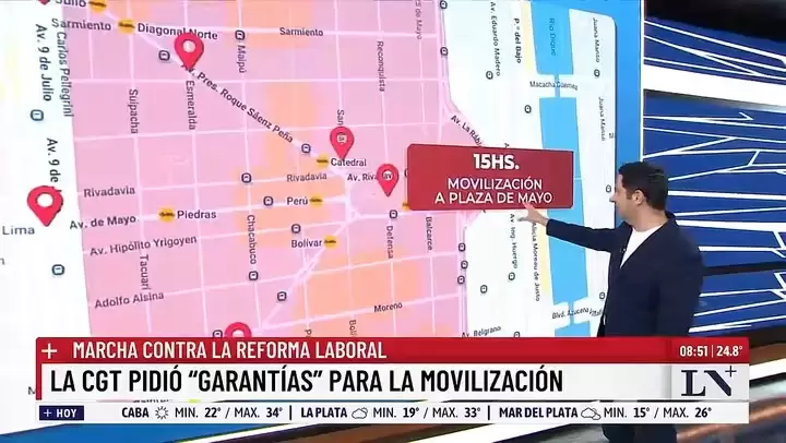 Calles cortadas por la marcha de la CGT