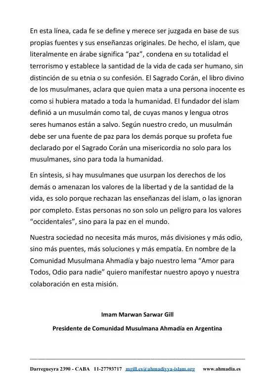 El rechazo de la comunidad musulmana al discurso de Milei