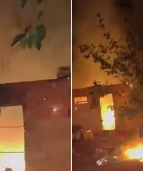 As� se incendi� la casa del presunto ped�filo de Barrio Textil en Santiago del Estero.