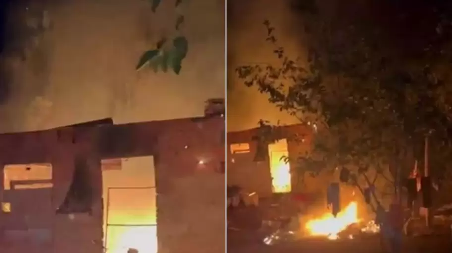 Así se incendió la casa del presunto pedófilo de Barrio Textil en Santiago del Estero.