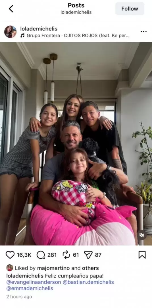 La foto de Evangelina Anderson y Mart�n Demichelis que aliment� rumores de reconciliaci�n