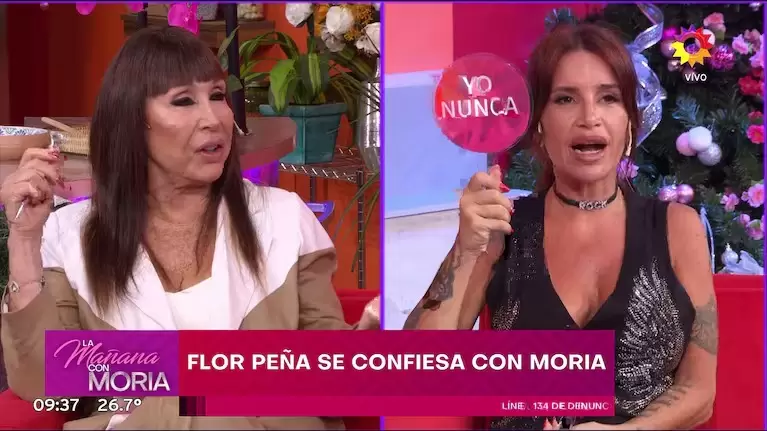 Flor Pe�a se anim� al "Yo Nunca" de Moria Cas�n