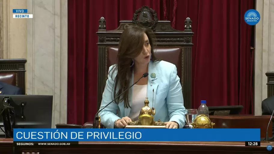 Vicepresidenta y presidenta del cuerpo, Victoria Villarruel.