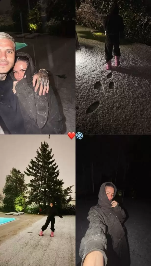 Del calor argentino a la nieve: Mauro Icardi y la China Suárez volvieron a su casa de Turquía