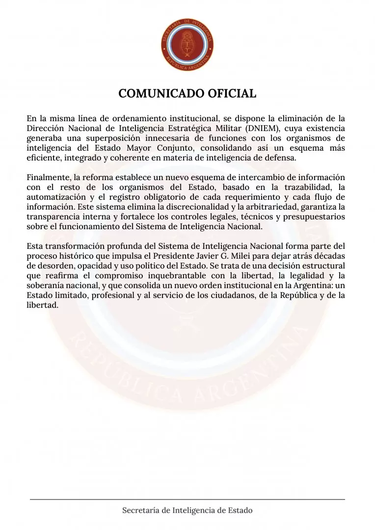 El descargo de la SIDE