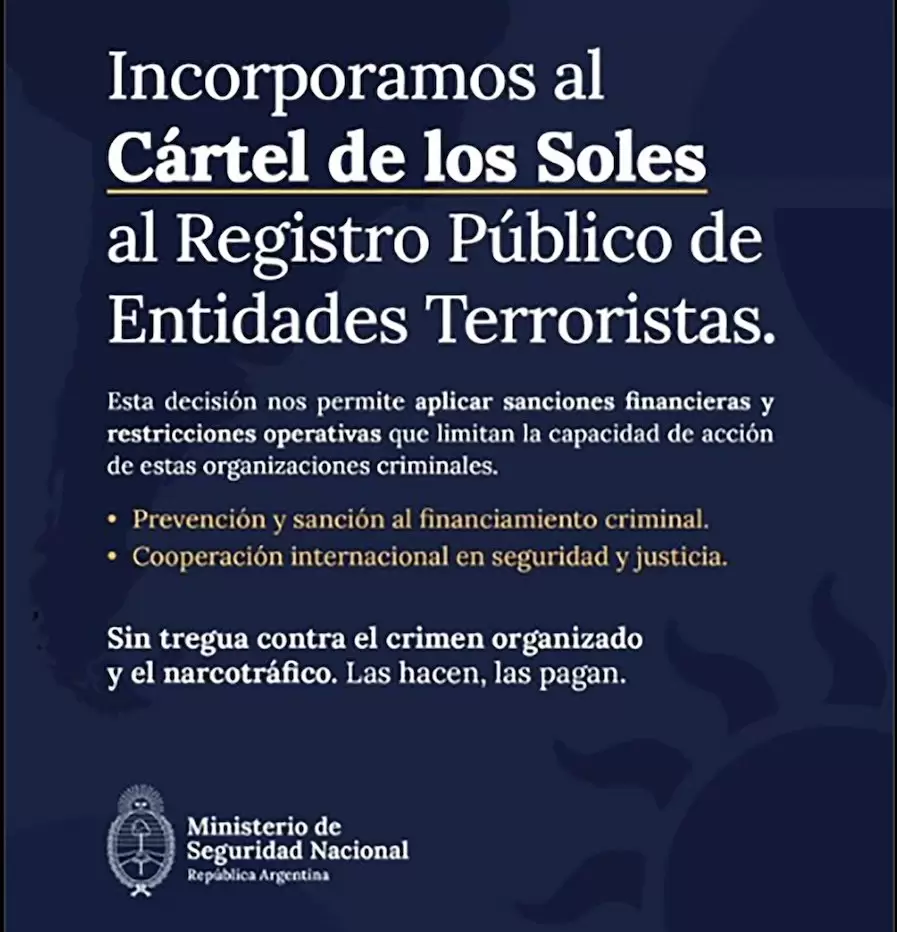 En Argentina, Bullrich qued� en rid�culo pues ahora se sabe que el C�rtel de los Soles no es real