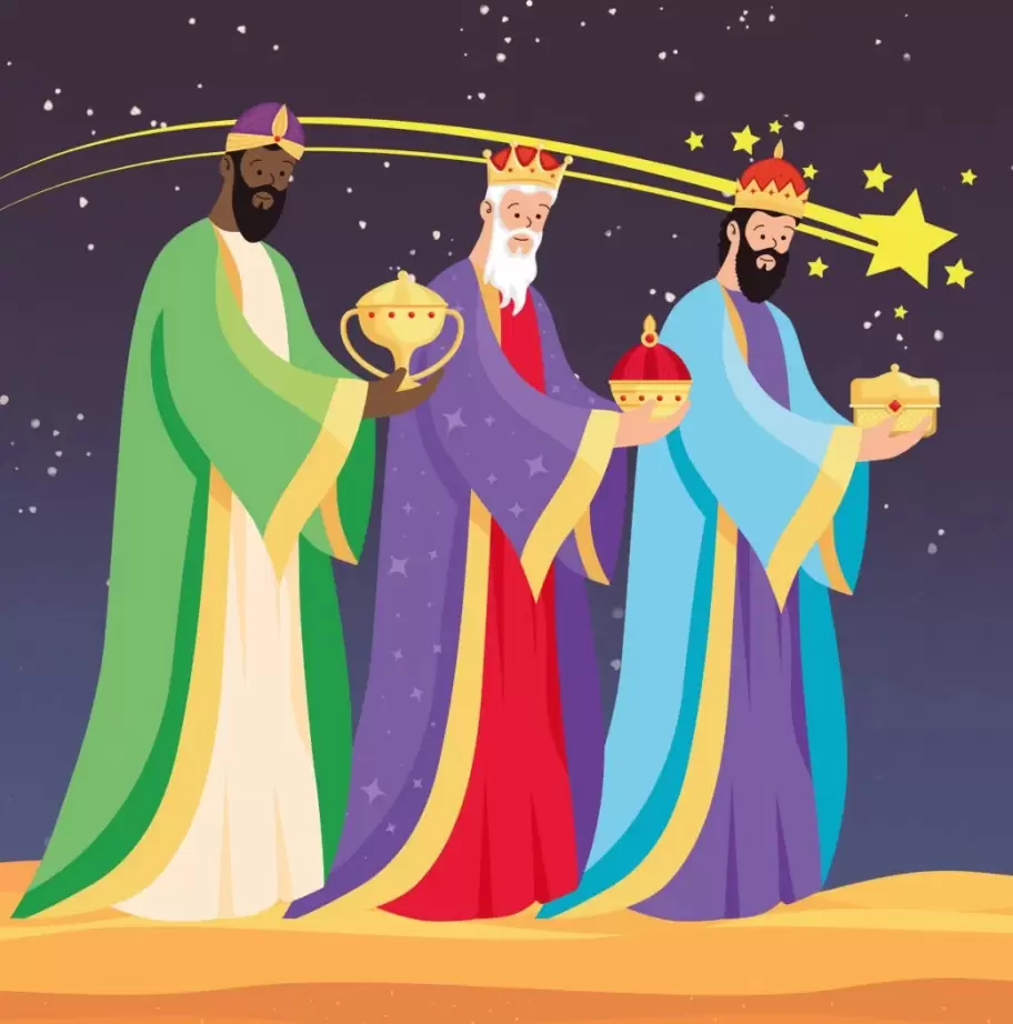 Seg�n la tradici�n, los Reyes Magos fueron guiados por una estrella hasta el ni�o Jes�s
