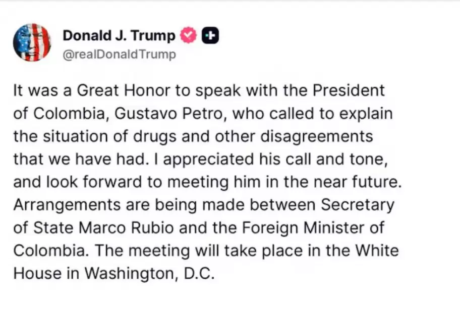 El mensaje de Trump tras la charla con Petro