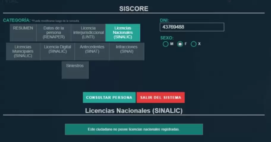 Rolón conducía sin registro