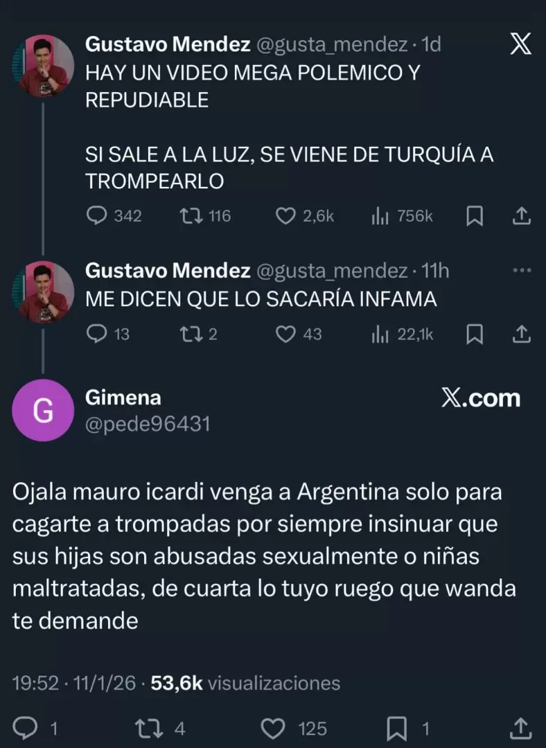 Gustavo M�ndez dio a entender que hab�a material que complicar�a a Mart�n Migueles y har�a enojar a Mauro Icardi