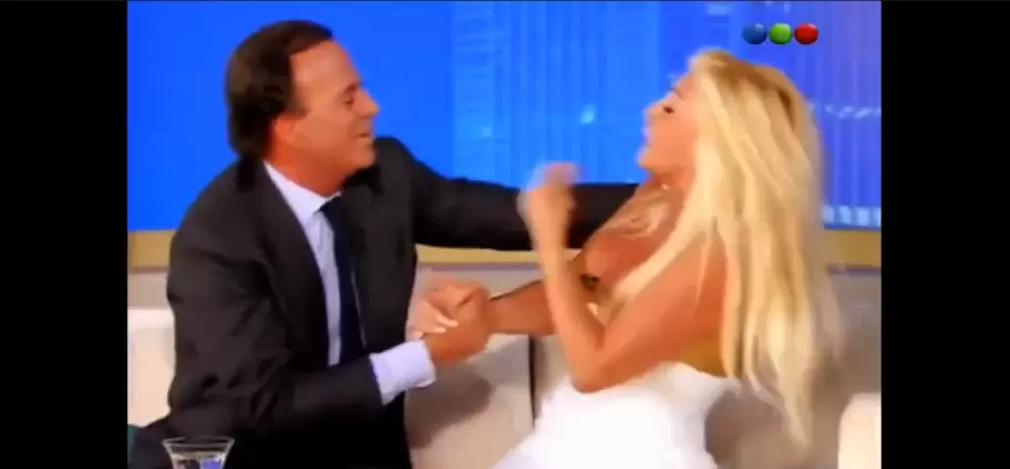 Esta fue la reacci�n de Susana Gim�nez cuando Julio Iglesias la besaba sin su consentimiento