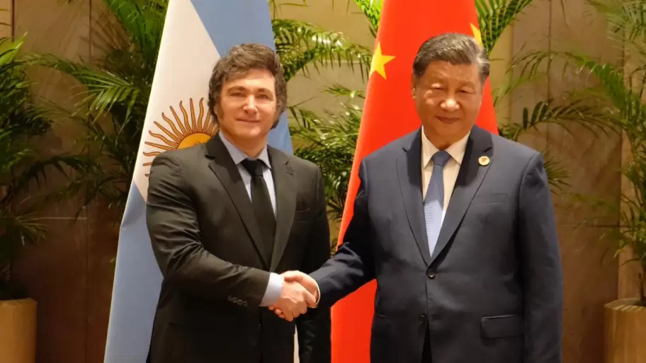 Milei junto a  Xi Jinping