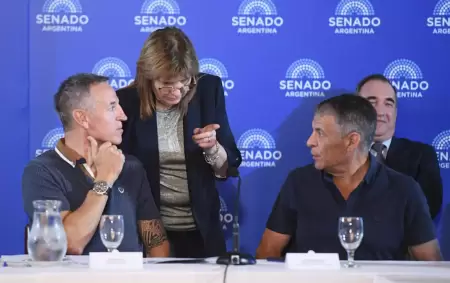 Patricia Bullrich, con Jorge Sola y Octavio Arg�ello en el Senado