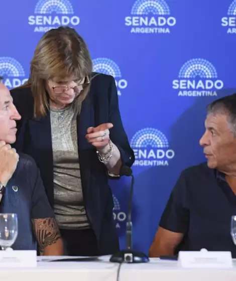 Patricia Bullrich, con Jorge Sola y Octavio Arg�ello en el Senado