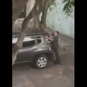 Filtraron el video del polic�a de la Federal borracho y disparando contra vecinos en Villa Crespo