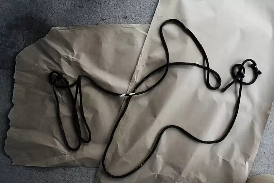 La soga negra con la que Felipe Sosa habr�a ahorcado a �rika Antonella �lvarez en Tucum�n.