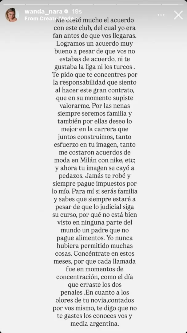 La respuesta demasiado irónica de Wanda Nara