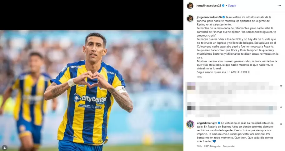 La respuesta de Di Mar�a a los silbidos