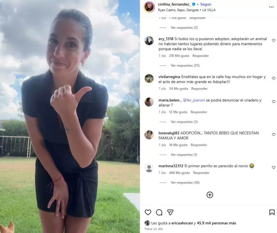 Cinthia terminó envuelta en un escándalo que reavivó el debate entre compra y adopción animal.