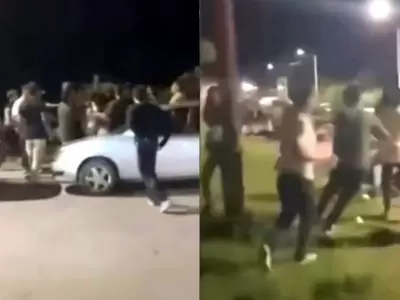 Corridas y golpiza en la noche tafinista