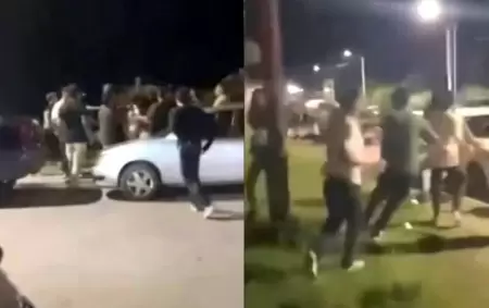 Corridas y golpiza en la noche tafinista