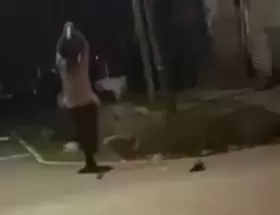 El momento en el que el sobrino atac� con el bate de b�isbol a su t�o, en la localidad pilarense de Del Viso.