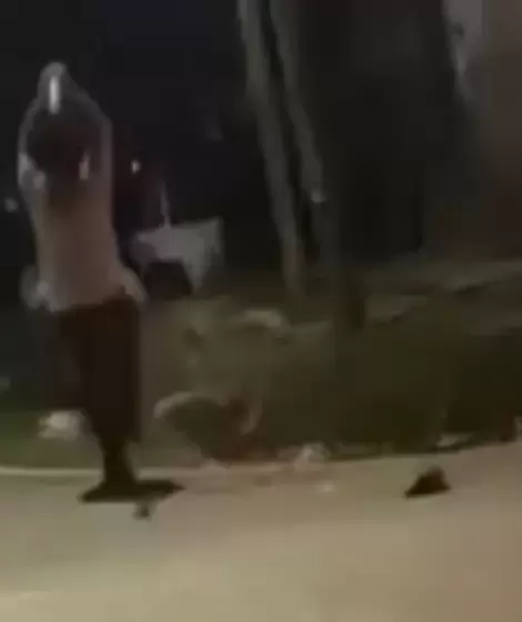 El momento en el que el sobrino atac� con el bate de b�isbol a su t�o, en la localidad pilarense de Del Viso.