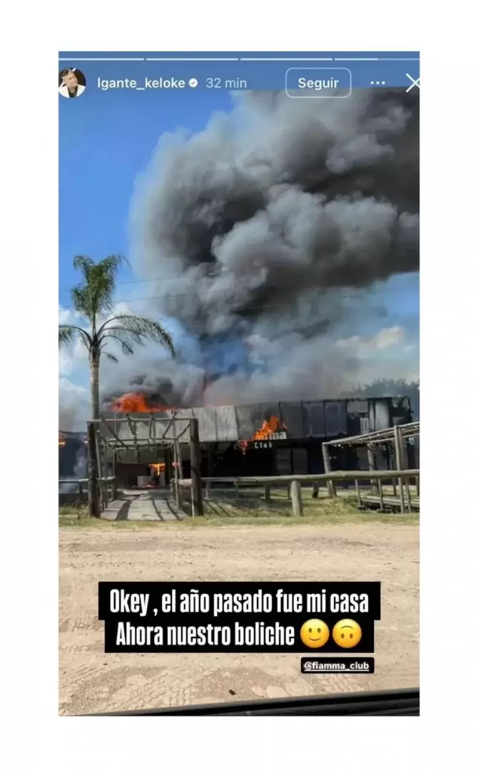 El mensaje de L-Gante tras el incendio del boliche Fiamma Club