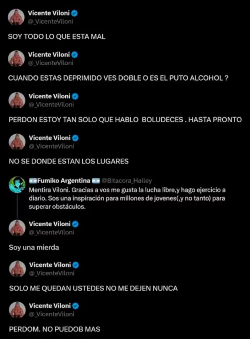 Los preocupantes mensajes de Vicente Viloni