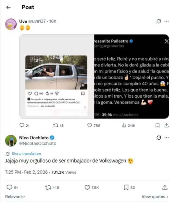 Nuevo round entre Occhiato y Granados