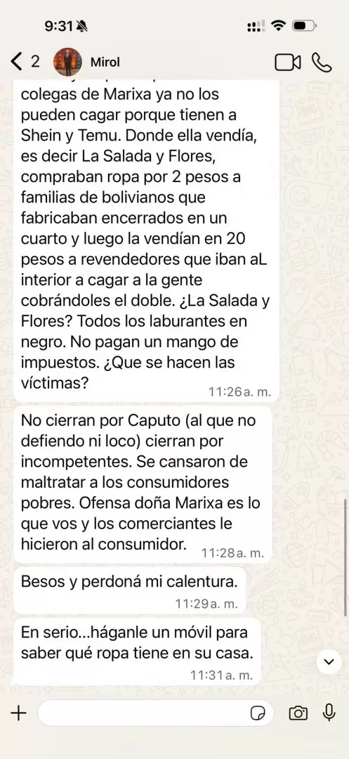 Los mensajes de Esteban Mirol que comparti� �ngel de Brito