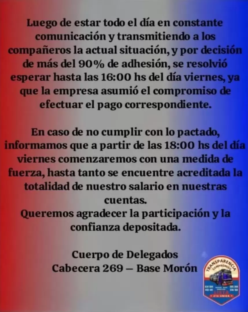 Paro de colectivos en el AMBA