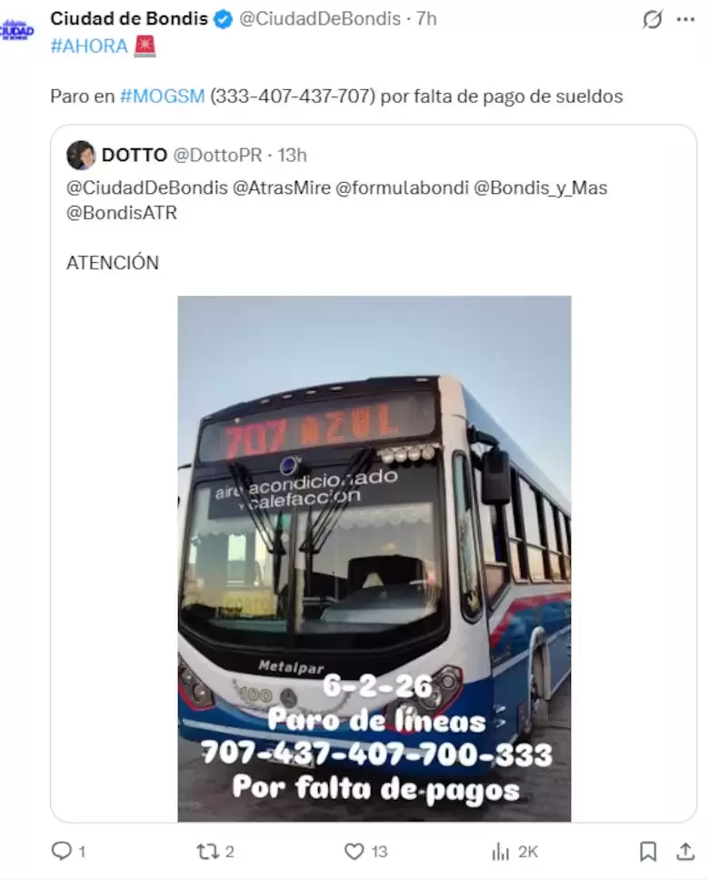 Paro de colectivos en el AMBA