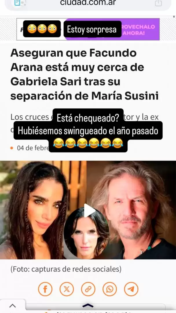 Darian "Rulo" Schijman se pronunci� sobre los rumores de un posible romance entre su ex y Facundo Arana
