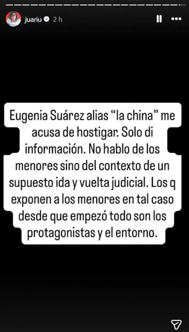 La China Su�rez cruz� furiosa a Juariu