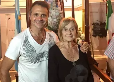 Sergio Lapeg�e y su madre, Elba Palermo