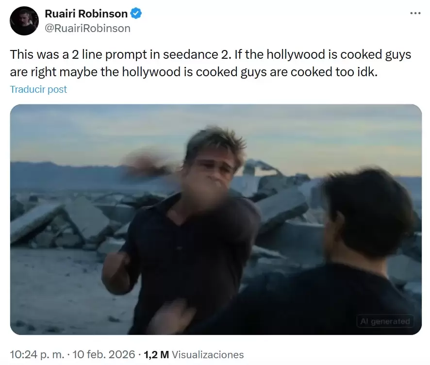 El cineasta Ruairi Robinson y su preocupaci�n por el potencial de Seedance 2.0.