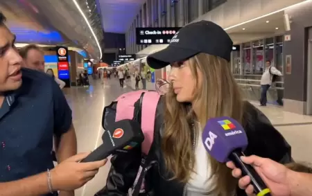 La China Su�rez se cruz� con un cronista en Ezeiza